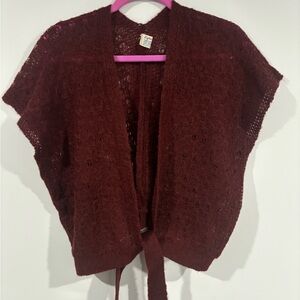 Vintage Women's Burgundy Knit Sweater